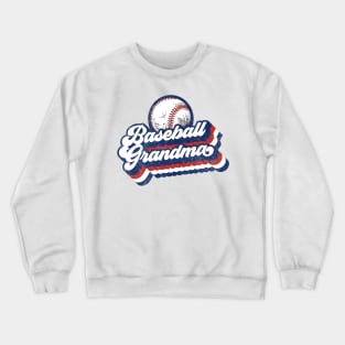 Retro Baseball Grandma Red White Blue Crewneck Sweatshirt